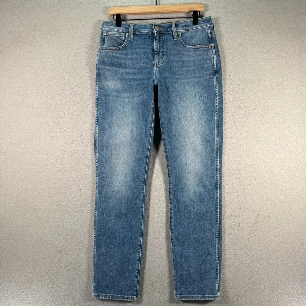 J.Crew Vintage Slim Straight Jeans Mens 30T Blue Lightwash Denim Comfort Heavy